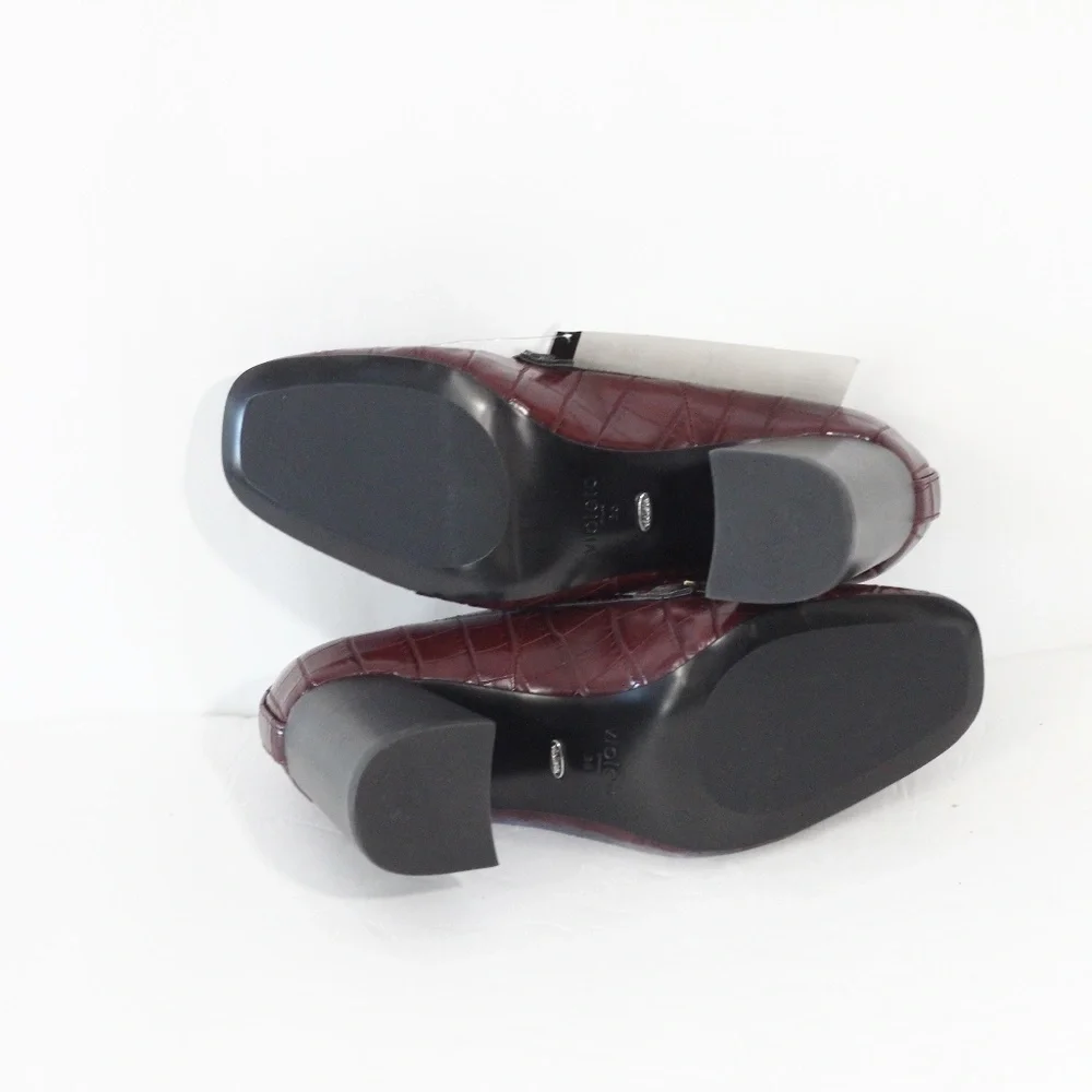 Violeta by Mango Block Heel Loafer NEW sz 6 Women Square Toe Shoes